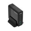 Mobilo ierīču lādētājs Sitecom CH-1004 — Universāls iekštelpu maiņstrāvas lādētājs, 100–240 V ieeja, līdz 20 V izeja, 3× USB-C, melns