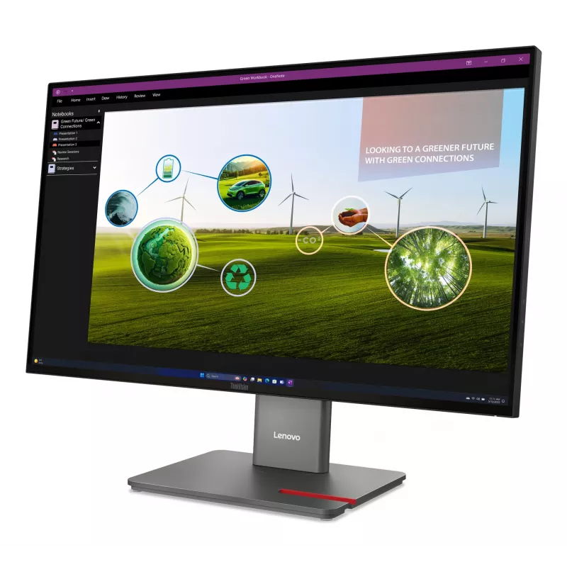 Lenovo ThinkVision P27Q-40 monitors, 68,6 cm (27 collas), 2560 x 1440 pikseļi, Quad HD, LED, 6 ms, melns