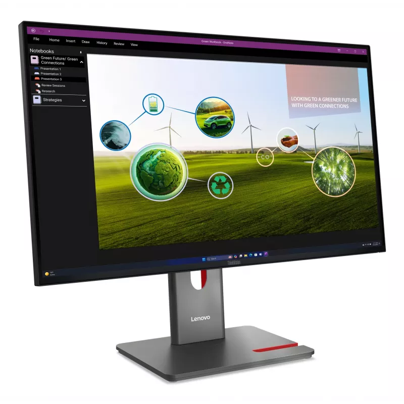 Lenovo ThinkVision P27Q-40 monitors, 68,6 cm (27 collas), 2560 x 1440 pikseļi, Quad HD, LED, 6 ms, melns