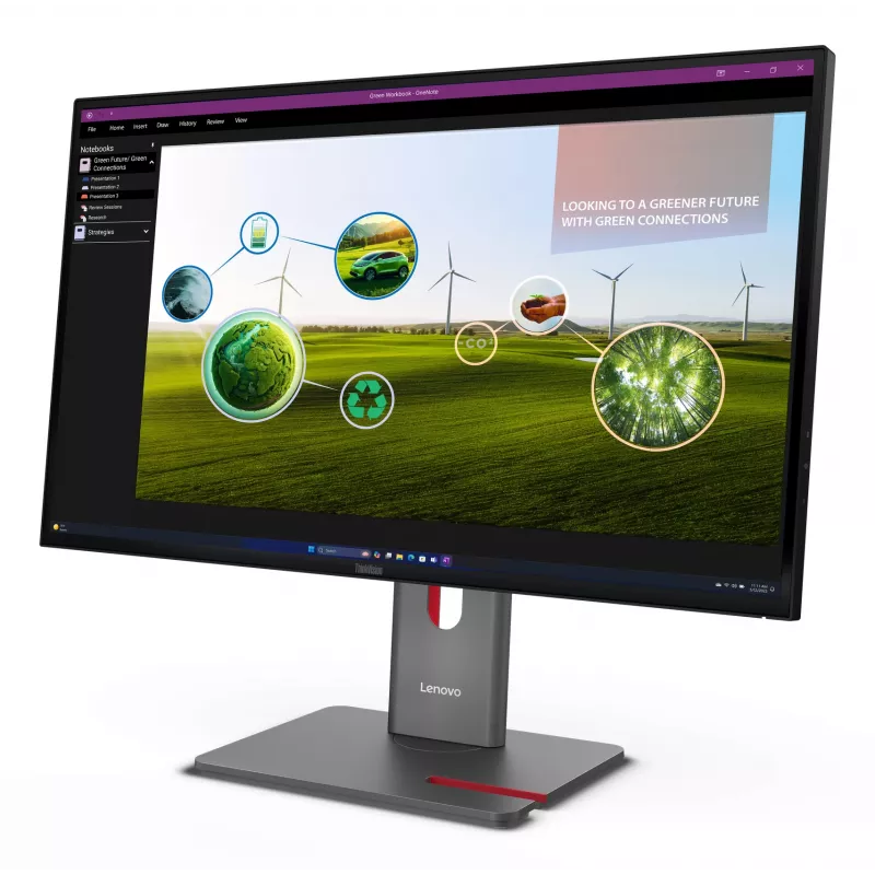 Lenovo ThinkVision P27Q-40 monitors, 68,6 cm (27 collas), 2560 x 1440 pikseļi, Quad HD, LED, 6 ms, melns
