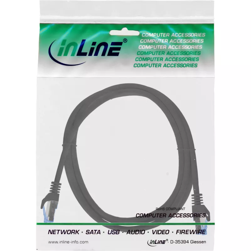InLine 72602S tīkla kabelis melns 2 m Cat6a S/FTP (S-STP)