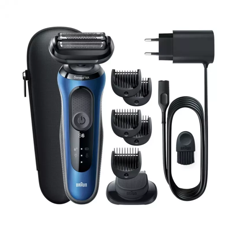 Braun Series 6 61-B1500s folijas skuveklis ar trimeri, zils