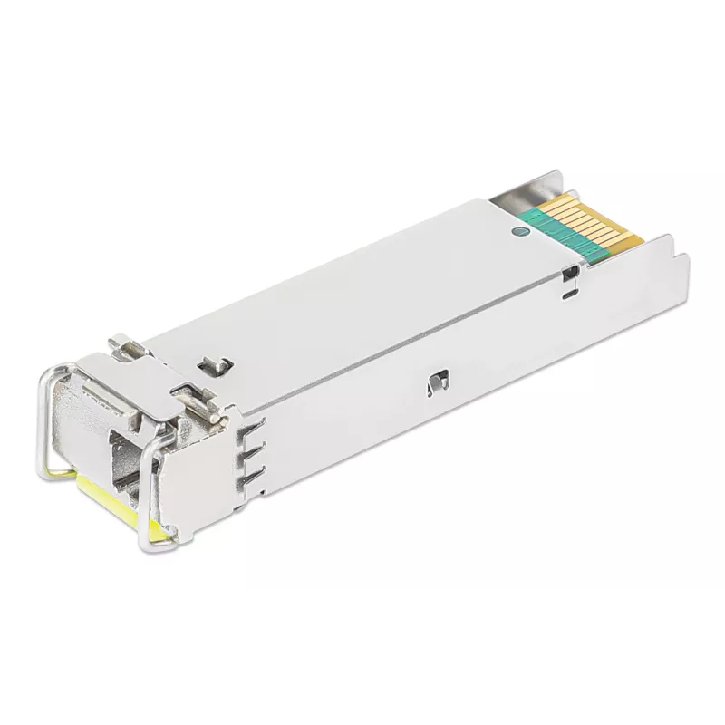 Intellinet Gigabit Fiber WDM Bi-Directional SFP optiskais raiduztvērēja modulis 1000Base-BX-D (LC) vienmoda ports, 120 km (75 jūdzes), BiDi WDM (RX1490/TX1550), MSA saderīgs maksimālai savietojamībai, Sudraba