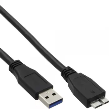 InLine USB 3.2 Gen.1 kabelis Type A vīr. / Micro B vīr., melns, 1,5m