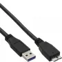 InLine USB 3.2 Gen.1 kabelis Type A vīr. / Micro B vīr., melns, 1,5m