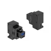 DELOCK Keystone modulis 41482 ar USB-C un USB-A savienotājiem, plakans, melns