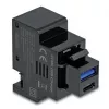 DELOCK Keystone modulis 41482 ar USB-C un USB-A savienotājiem, plakans, melns