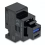 DELOCK Keystone modulis 41482 ar USB-C un USB-A savienotājiem, plakans, melns