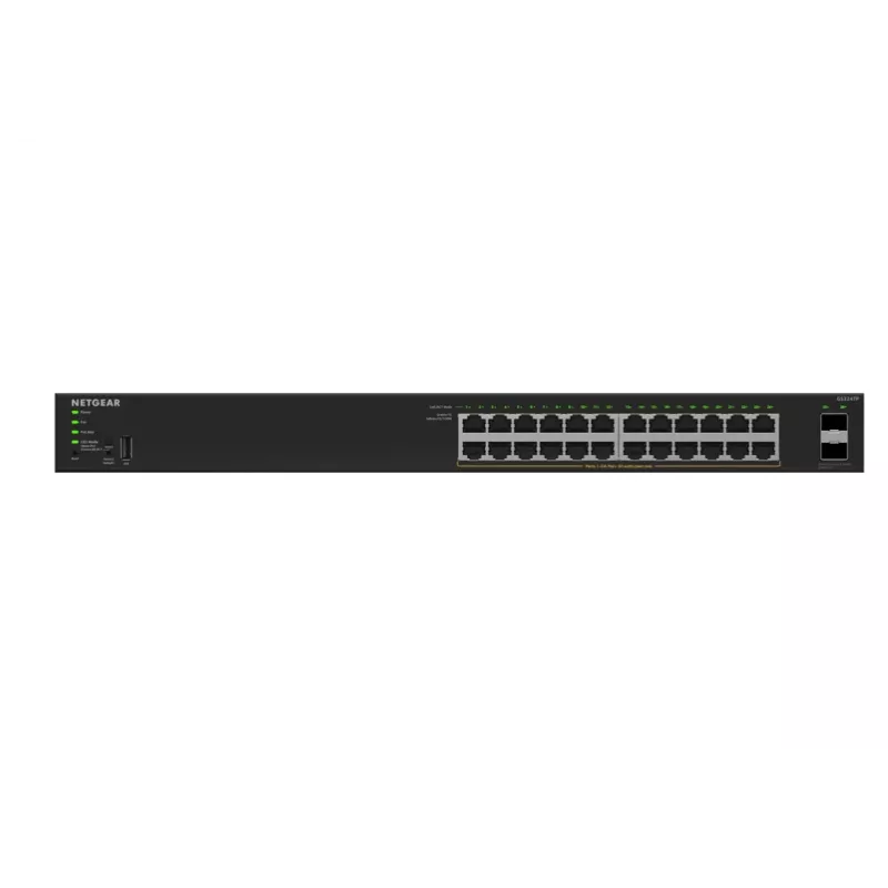 NETGEAR GS324TPv2 pārvaldīts L2/L3 Gigabit Ethernet (10/100/1000) barošana caur Ethernet (PoE) 1U melns