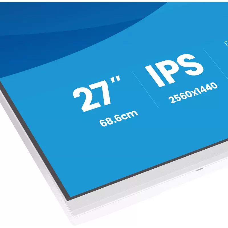 27 collu IIYAMA ProLite XB2797QSU-W1 IPS Quad HD (2560x1440) LED monitors, 178° skata leņķis, USB 3.2 centrmezgls, skaļruņi, VESA, regulējams augstums, balts