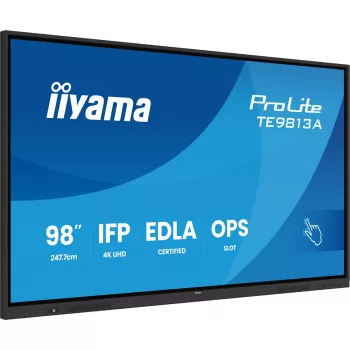 Interaktīvais plakanais panelis IIYAMA TE9813A-B2AG 97.5 collas (2.48 m) 4K Ultra HD 500 cd/m² Wi‑Fi Android 24/7 Melns