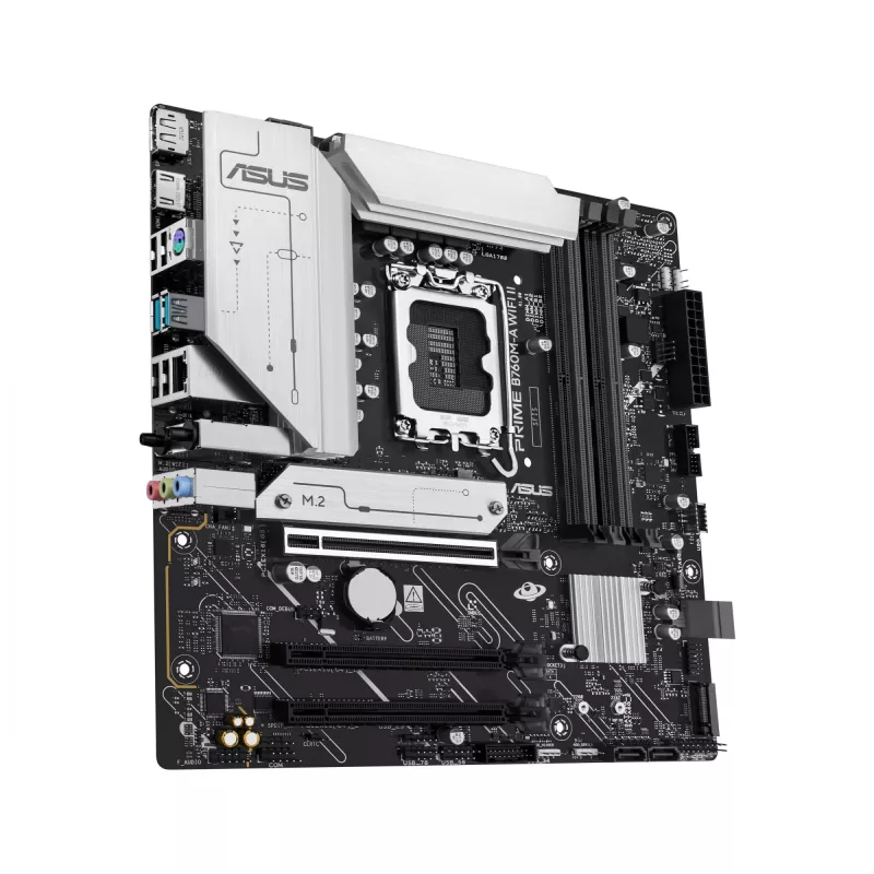 Mātesplate ASUS PRIME B760M-A WIFI II micro ATX, Intel B760, LGA 1700, DDR5, 4 DIMM sloti, līdz 256 GB, Wi‑Fi 6E, 2.5Gb Ethernet