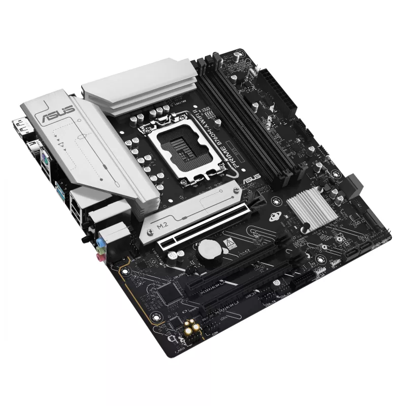 Mātesplate ASUS PRIME B760M-A WIFI II micro ATX, Intel B760, LGA 1700, DDR5, 4 DIMM sloti, līdz 256 GB, Wi‑Fi 6E, 2.5Gb Ethernet