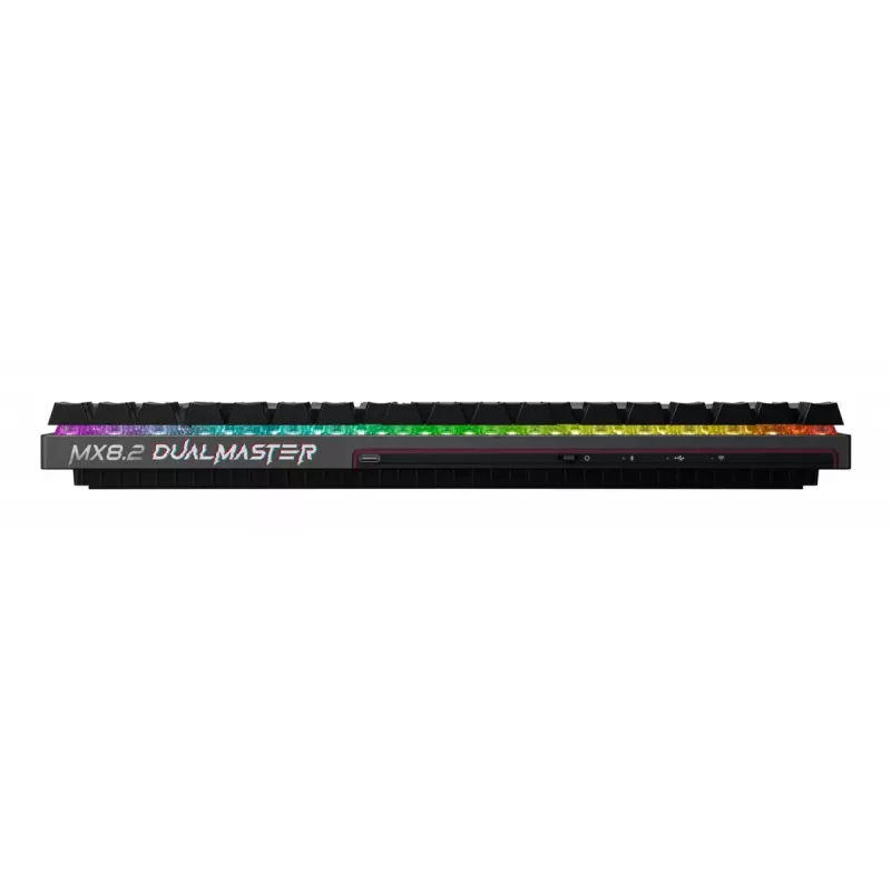 Mehāniska spēļu tastatūra Cherry MX 8.2 Pro TMR Wireless Tenkeyless 88 taustiņi RGB USB + RF + Bluetooth QWERTY US International Melna