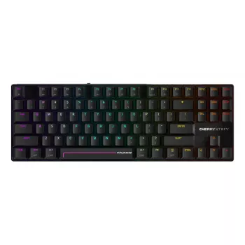 Mehāniska spēļu tastatūra Cherry MX 8.2 Pro TMR Wireless Tenkeyless 88 taustiņi RGB USB + RF + Bluetooth QWERTY US International Melna