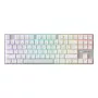 Wireless Gaming tastatūra Cherry MX 8.2 Pro TMR — Tenkeyless 88-key, USB + RF + Bluetooth, Magnetic-mechanical switches, RGB, Silver/balta