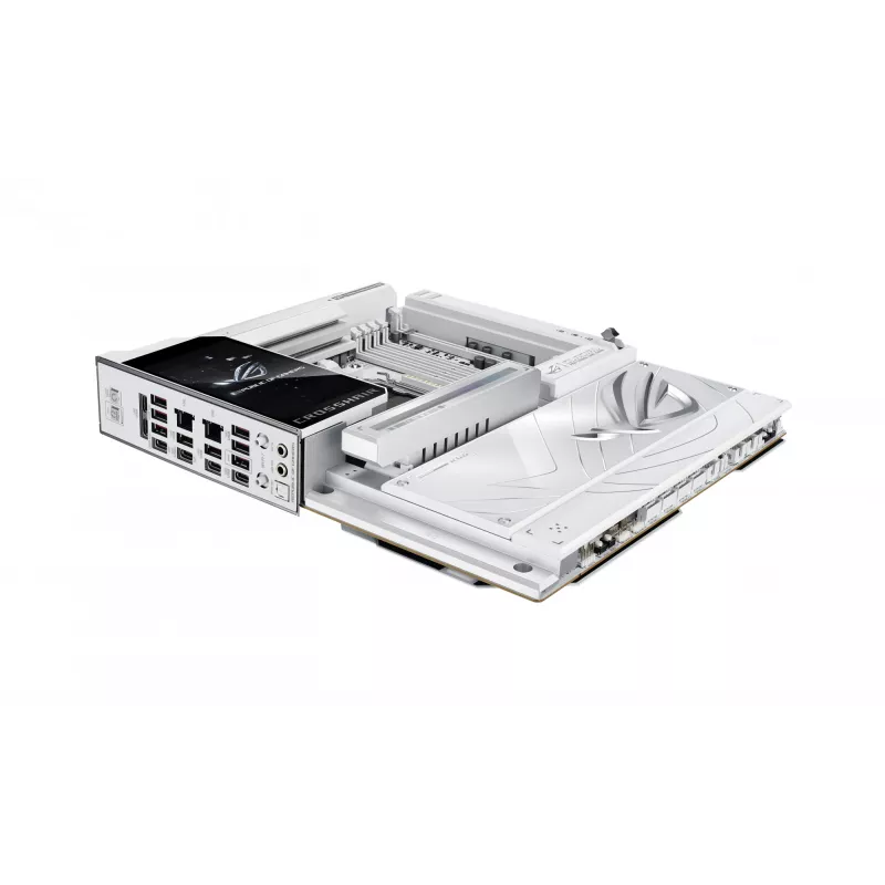 Mātesplate ASUS ROG CROSSHAIR X870E GLACIAL — AMD X870E, Socket AM5, E-ATX, DDR5, līdz 256 GB, Wi‑Fi 7, 10Gb Ethernet