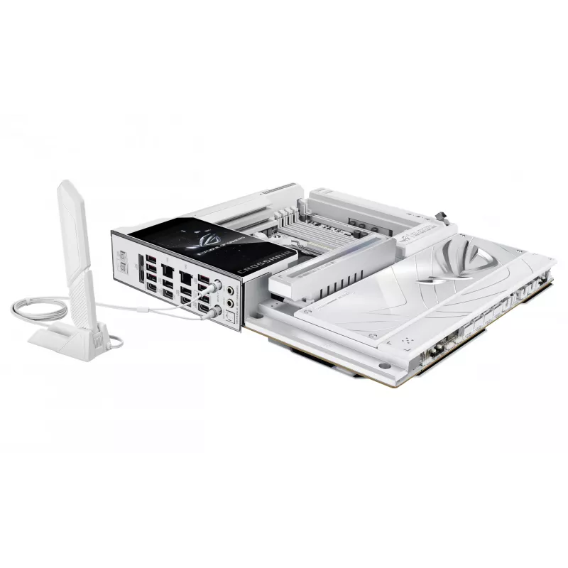 Mātesplate ASUS ROG CROSSHAIR X870E GLACIAL — AMD X870E, Socket AM5, E-ATX, DDR5, līdz 256 GB, Wi‑Fi 7, 10Gb Ethernet
