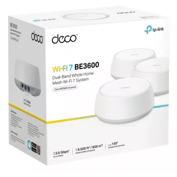 TP-Link Deco BE3600 Dual-band (2.4 GHz / 5 GHz) Wi-Fi 7 (802.11be) Balts 2 Iekšējās