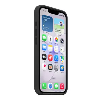 Silikona maciņš ar MagSafe Apple iPhone 17e — Melns, Silikons un Mikrošķiedra, 6,1 collas