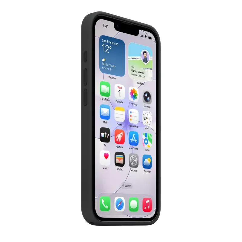 Silikona maciņš ar MagSafe Apple iPhone 17e — Melns, Silikons un Mikrošķiedra, 6,1 collas
