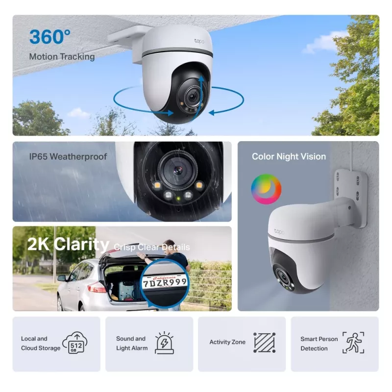 TP-Link Tapo TC41 V2 Sfēriska IP drošības kamera Iekštelpām un ārā 2304 x 1296 pikseļi Griesti/Siena/Stabs