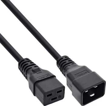 InLine strāvas kabelis C19 / C20 3 kontaktu IEC vīrišķais / sievišķais melns 7,5 m