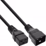InLine strāvas kabelis C19 / C20 3 kontaktu IEC vīrišķais / sievišķais melns 7,5 m