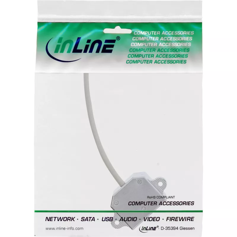 InLine ISDN portu dubultotājs 1x RJ45 vīrišķā / 2x RJ45 sievišķā ar kabeli 69932A