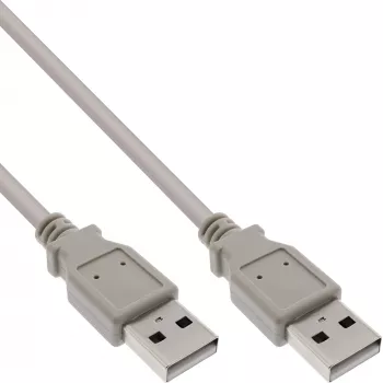 USB 2.0 kabelis, A tips, vīr./vīr., bēšs, 2 m, InLine 34318H