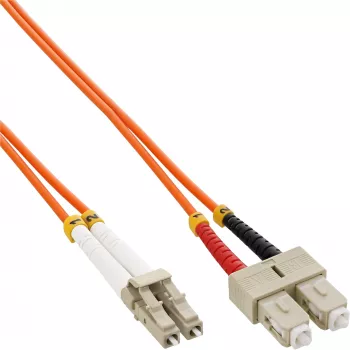 InLine šķiedras optiskais dupleksais kabelis LC/SC 50/125µm OM2 0.5m