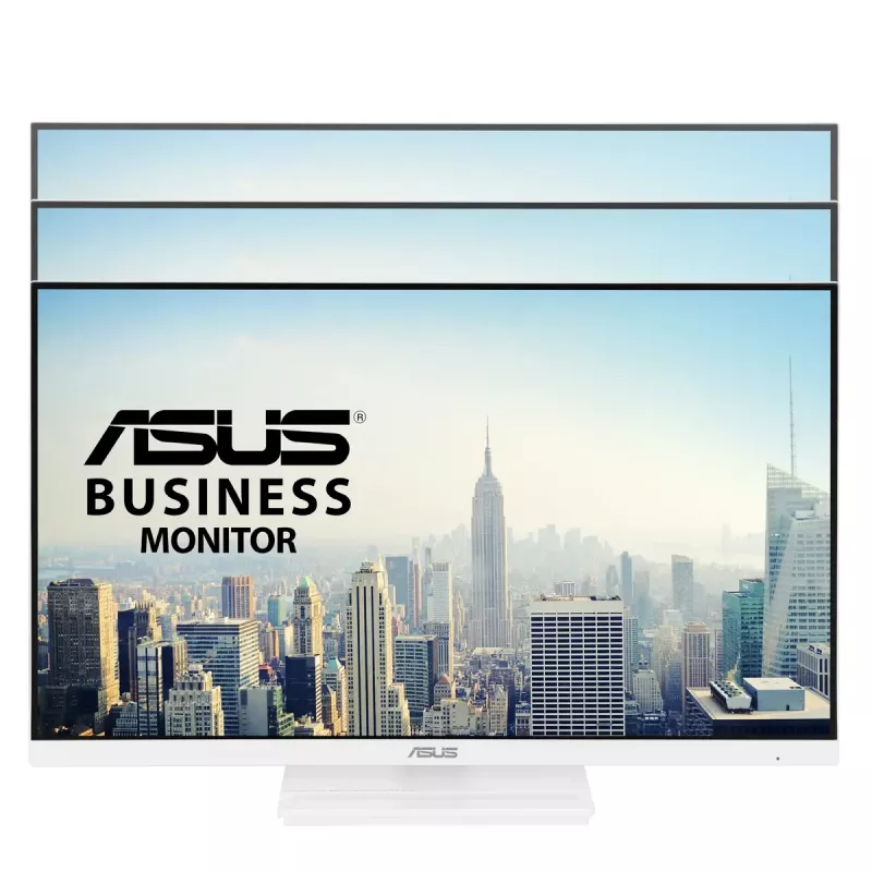 27 collu ASUS VA279QGS-W LCD monitors, 1920x1080 Full HD, IPS, 1 ms, 350 cd/m², USB 3.2 centrmezgls, skaļruņi, VESA, augstuma regulēšana, balta