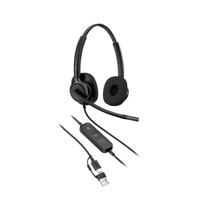 Vadu stereo austiņas HP Poly Mission 425 Classic USB, apkārtauss, 126 g