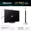 Hisense U7Q PRO 85U7Q PRO 2,16 m (85 collu) 4K Ultra HD viedtelevizors Wi-Fi Melns 500 cd/m²