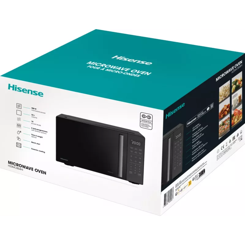 Hisense H23MOBS4HI Melns Solo mikroviļņu krāsns Uz darba virsmas 23 L 900 W