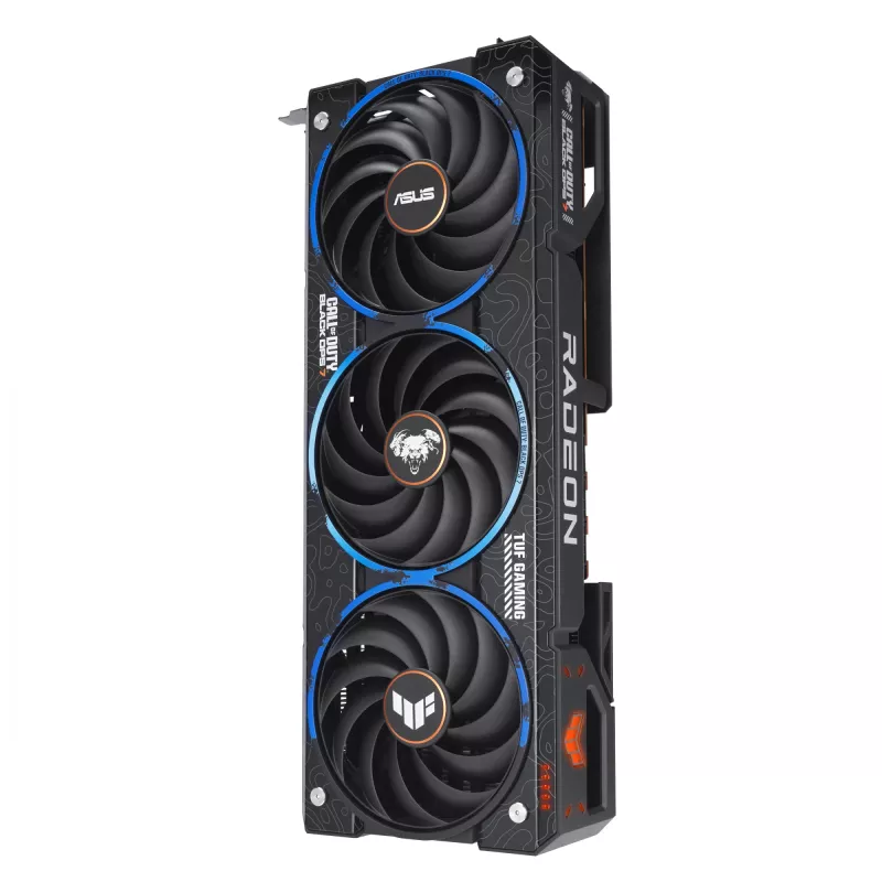 Grafikas karte ASUS TUF Gaming TUF-RX9070XT-O16G-COD-BO7 AMD Radeon RX 9070 XT 16GB GDDR6, 256 biti, PCIe 5.0, 3 ventilatori