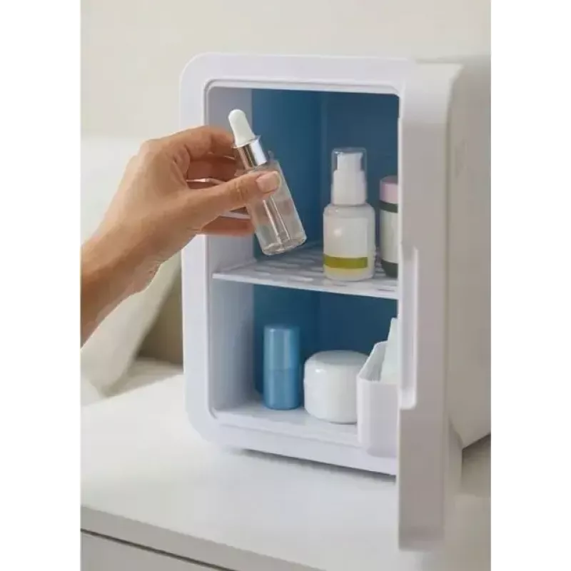 Mini ledusskapis ar LED kosmētikas spoguli Elle ESDAF01WHEU 6 L balts