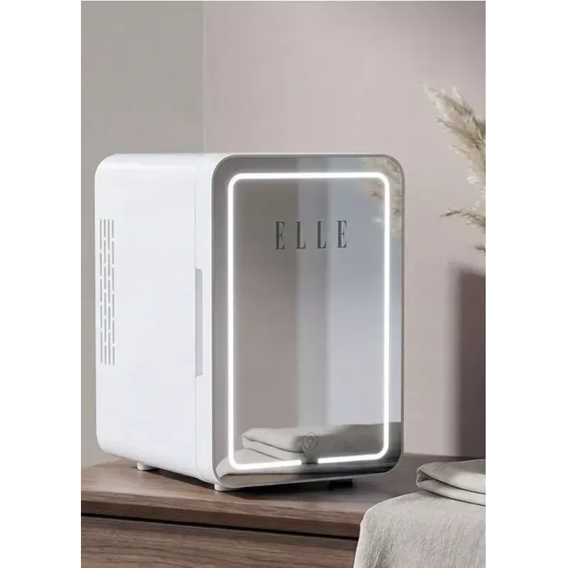 Mini ledusskapis ar LED kosmētikas spoguli Elle ESDAF01WHEU 6 L balts