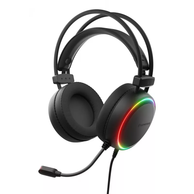Headset Genesis NSG-2307 vadu spēļu austiņas, apverošas, 20–20000 Hz, 2,2 m kabelis, melna