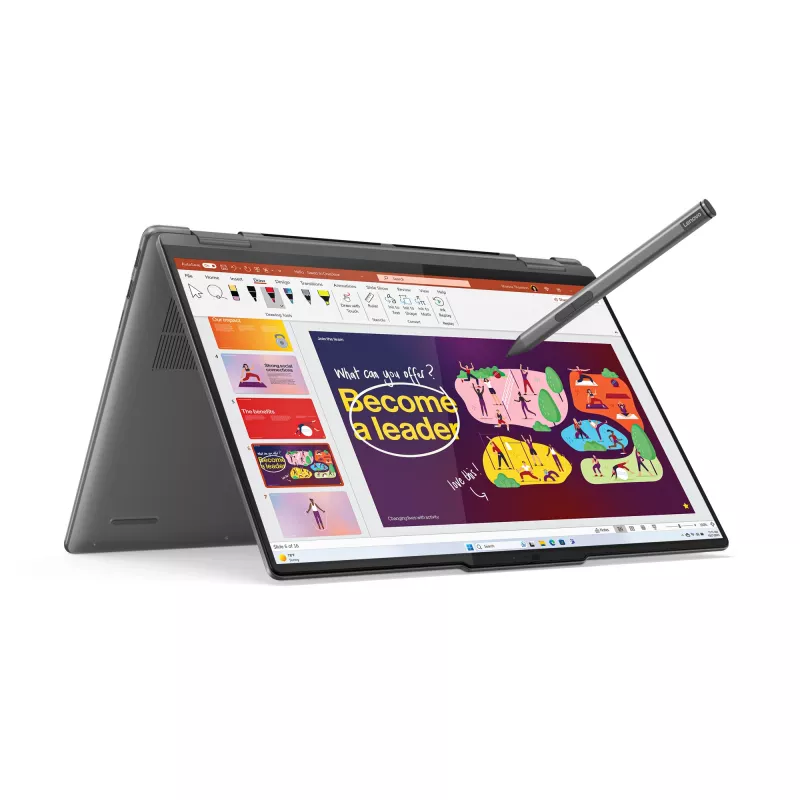 Lenovo Yoga 7 2-in-1 16IML9 Intel Core Ultra 7 155U Hybrid (2-in-1) 40,6 cm (16 collas) Skārienjutīgs WUXGA 16 GB LPDDR5x-SDRAM 1 TB SSD Wi-Fi 6E (802.11ax) Windows 11 Home US angļu valoda Pelēks