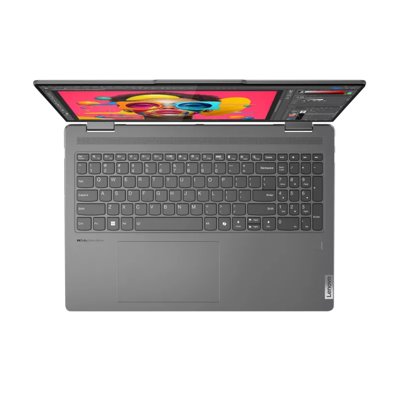 Lenovo Yoga 7 2-in-1 16IML9 Intel Core Ultra 7 155U Hybrid (2-in-1) 40,6 cm (16 collas) Skārienjutīgs WUXGA 16 GB LPDDR5x-SDRAM 1 TB SSD Wi-Fi 6E (802.11ax) Windows 11 Home US angļu valoda Pelēks