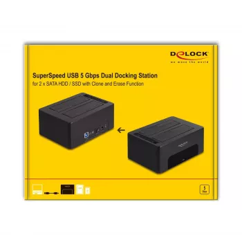 HDD/SSD korpuss DeLOCK 64187 melns 2,5/3,5 collas 5 Gbit/s