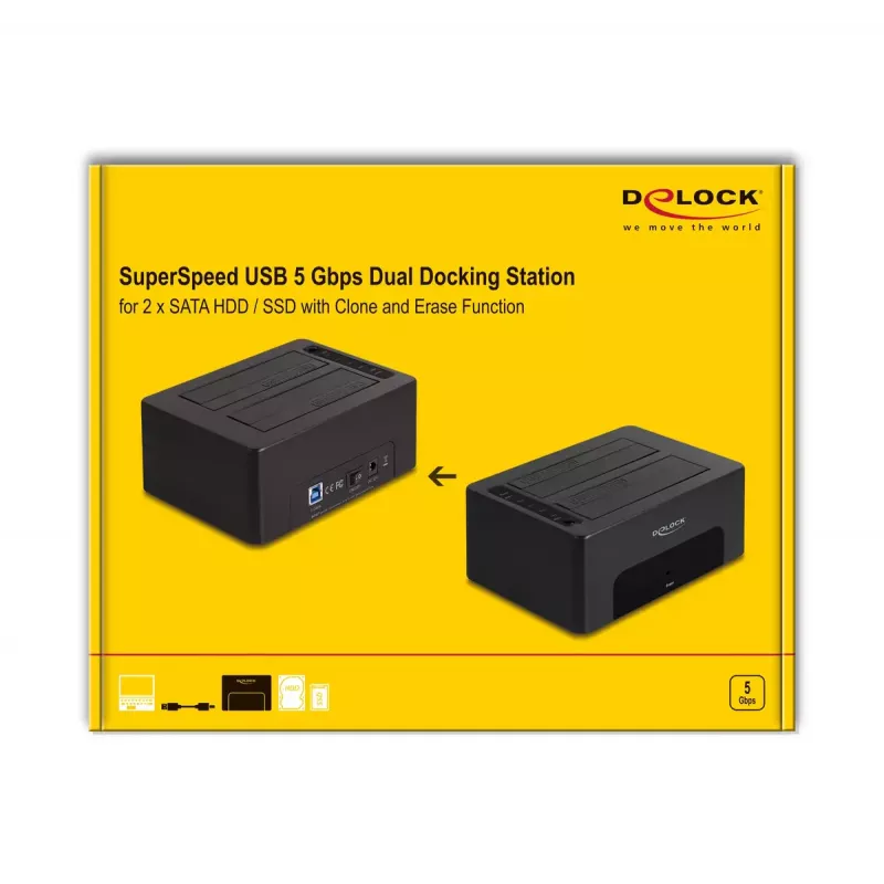 HDD/SSD korpuss DeLOCK 64187 melns 2,5/3,5 collas 5 Gbit/s