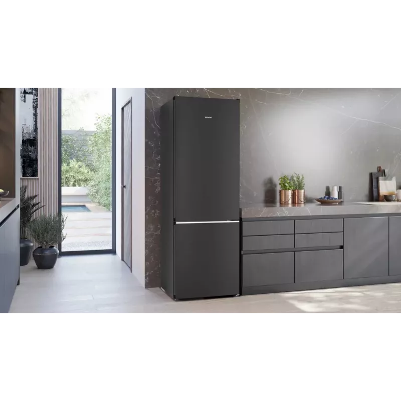 Siemens iQ500 KG49N4XAF ledusskapis-saldētava brīvi stāvoša 440 L Melna