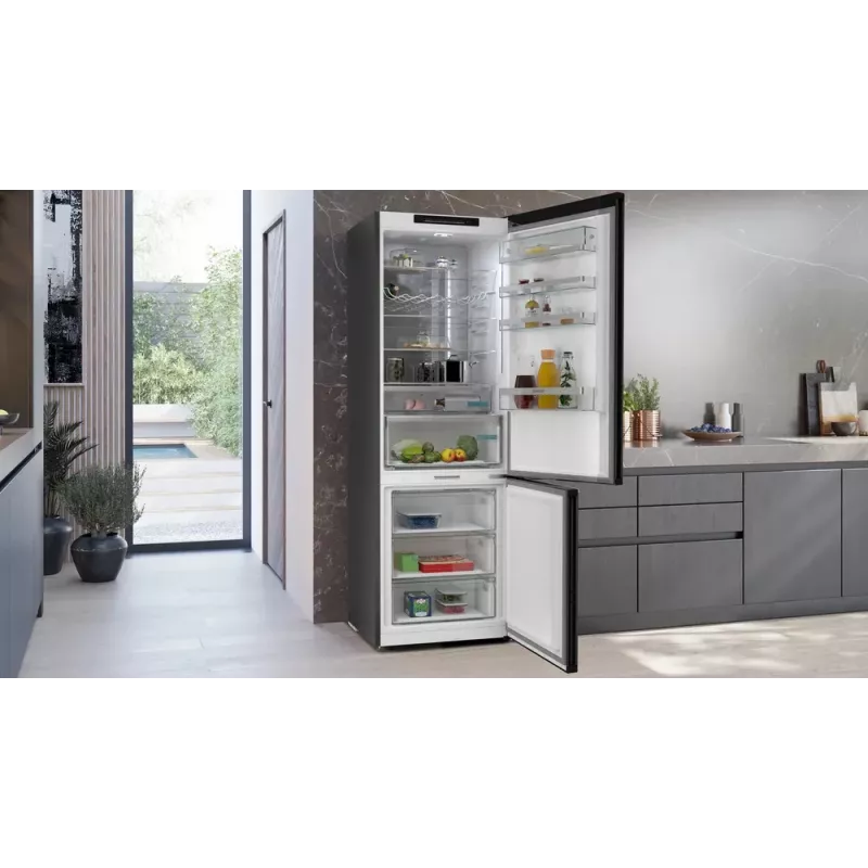 Siemens iQ500 KG49N4XAF ledusskapis-saldētava brīvi stāvoša 440 L Melna