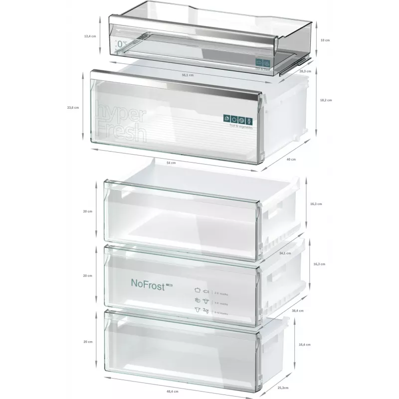Siemens iQ500 KG49N4XAF ledusskapis-saldētava brīvi stāvoša 440 L Melna