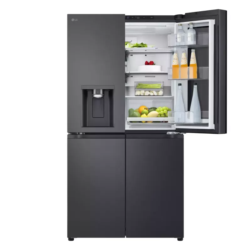 LG InstaView GMG960EVJE blakus esošais ledusskapis Brīvstāvošs 638 L Melns
