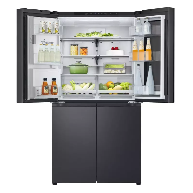 LG InstaView GMG960EVJE blakus esošais ledusskapis Brīvstāvošs 638 L Melns