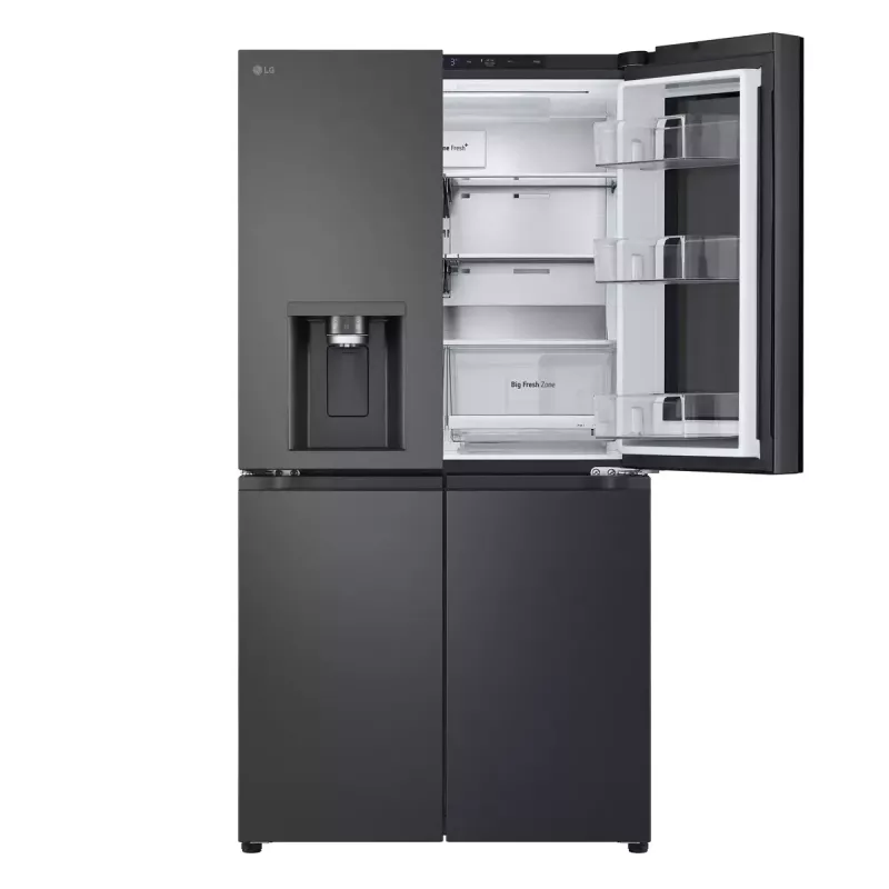 LG InstaView GMG960EVJE blakus esošais ledusskapis Brīvstāvošs 638 L Melns