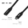 USB-C 40Gbps pagarinātāja kabelis 1 m — club 3d, USB C uz USB C, melns